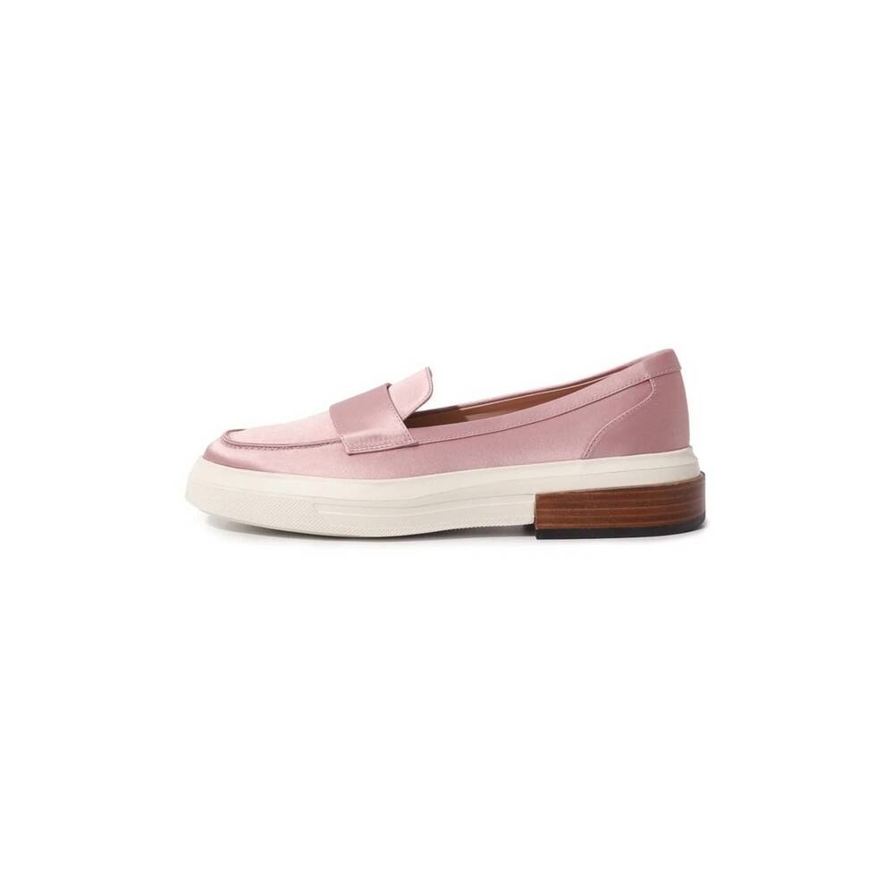 NEW TOD'S women's silk satin loafers in pink